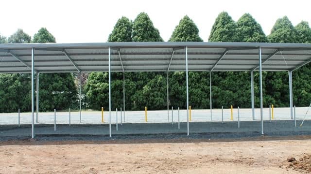 Store vehicles under cover here